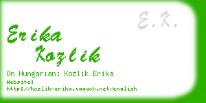 erika kozlik business card